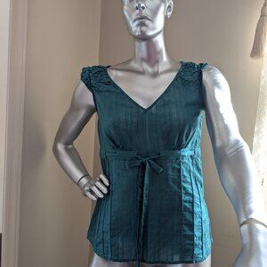 The Limited Teal Green Cotton V-neck Top